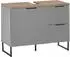Basic By Balculina Denver Waschbeckenunterschrank 1-türig, grau matt / Evoke Eiche, 80x60x35cm