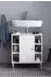 Finebuy Waschbeckenunterschrank 60x64x32cm mit Tür, weiß (FB51510)