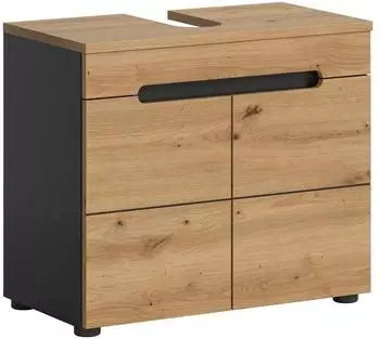xonox.home Canu Waschbeckenunterschrank Artisan-Eiche/Basalt, 63x55x34cm