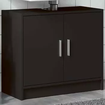 vidaXL Waschbeckenunterschrank schwarz 63x29x55cm Holzwerkstoff (848095)