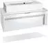 Vladon Aloha V2 Waschbeckenunterschrank weiß matt/weiß hochglanz mit Sandgrau (96x36x51cm)