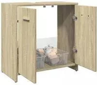 vidaXL Waschbeckenunterschrank Sonoma-Eiche 60x33x60 cm Holzwerkstoff