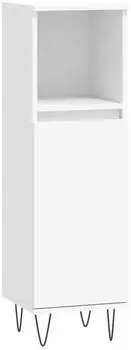 vidaXL Badezimmerschrank wei&szlig;, Holzwerkstoff, 30x30x100cm (831556)