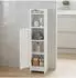 Relaxdays Badschrank 5 Fächer, schmal, Landhausstil, 80x18x20cm, weiß