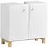 SoBuy Waschbeckenunterschrank mit verstellbarer Ablage, weiß, 60x60x30cm (BZR92-W)