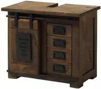 Massivmoebel24 - Waschbeckenunterschrank Mango 70x40x60 Braun Lackiert Railway 482