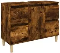 vidaXL Waschbeckenunterschrank R&auml;uchereiche 80x33x60 cm Holzwerkstoff