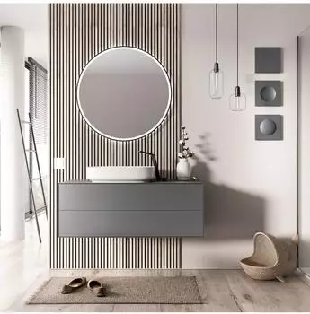 Bernstein MILOU Waschbeckenunterschrank 120cm, 2 Schubladen, anthrazit matt (MILOU120)