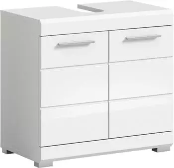 xonox.home Scout Waschbeckenunterschrank 2 T&uuml;ren wei&szlig; Hochglanz 60x56x34cm (X06A9705)