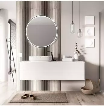 Bernstein MILOU Waschbeckenunterschrank 140cm, weiß matt, 2 Schubladen (MILOU140)
