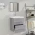 vidaXL Badschrank mit Spiegel grau Sonoma 41x38,5x48cm (820470)