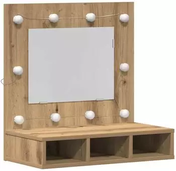 vidaXL Spiegelschrank mit LED 60x31,5x62cm Artisan-Eiche (vidaXL)