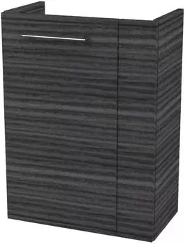 Fackelmann B.PERFEKT SBC Waschbeckenunterschrank 44cm, h&auml;ngend, Holzoptik Anthrazit/Schwarz, T&uuml;r links
