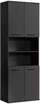 mokebo Der Kapit&auml;n Bad-Hochschrank, Holz, anthrazit, 65x180x34cm
