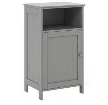 Costway Badezimmerschrank mit T&uuml;r und verstellbarem Regal, 40x30x70cm, grau (TI71531SD)