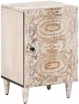 vidaXL Badezimmerschrank wei&szlig;, Massivholz Mango, 38x33,5x58cm (4018389)