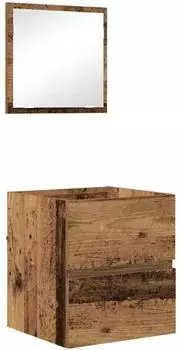 vidaXL Badezimmerschrank mit Schublade, wandmontiert, Altholz-Optik, 41x38,5x45cm
