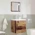 vidaXL Badezimmerschrank mit Schublade, wandmontiert, Altholz-Optik, 41x38,5x45cm