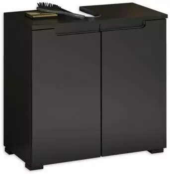 Mid.you Waschbeckenunterschrank SPICE 2 T&uuml;ren, schwarz matt, 60x57x32cm