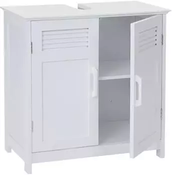 MCW Waschbeckenunterschrank -A85-u wei&szlig;, Bambus, 60x60x30cm (-A85-u)