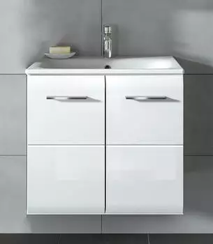xonox.home Waschtisch Ice mit Waschbecken wei&szlig; Hochglanz, 60x55x46cm (X86A9736)
