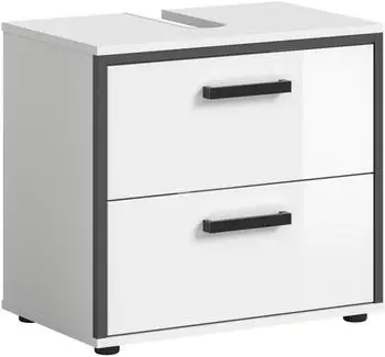 xonox.home Kojak Waschbeckenunterschrank wei&szlig; Hochglanz, 60cm