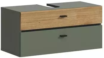 xonox.home Aqua Waschbeckenunterschrank 2 Schubladen, Sage Green, 75x35x35cm