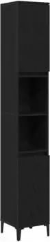 vidaXL Badezimmerschrank mit T&uuml;r schwarz Eichen-Optik 30x30x190cm (862806)