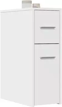 vidaXL Badschrank schmal mit Rollen, Holzwerkstoff (855277)