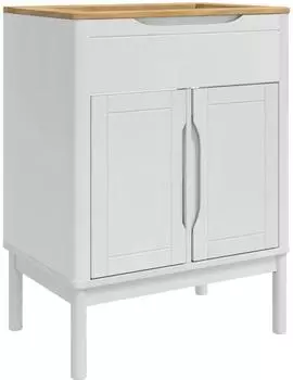 vidaXL FLORO Waschbeckenschrank mit Regal und T&uuml;r, wei&szlig;, 60x40x80cm (42011242)