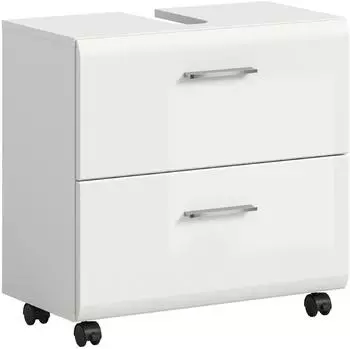 xonox.home Waschbeckenunterschrank Ice wei&szlig; hochglanz, mit Rollen (X86A9777)