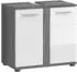 xonox.home Blake Waschbeckenunterschrank weiß Hochglanz/Rauchsilber 57x60x34cm (X02B2705)