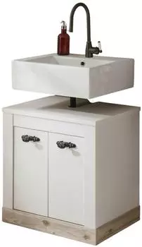 Furn.Design Rovola Waschbeckenunterschrank Pinie weiß, 60x63x46cm