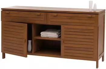 MCW Waschbeckenunterschrank M87 Teakholz (B-Grade) 150x80x40cm (MCW-M87)