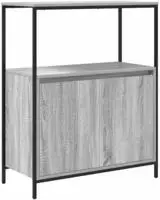 vidaXL Badschrank mit Regalen Grau Sonoma 76,5x35x95 cm