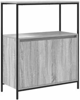 vidaXL Badspiegelschrank mit Regalen, grau Sonoma, 76,5x35x95cm (861920)