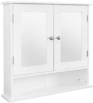 ML-Design Spiegelschrank Landhausstil, wei&szlig;, 2 T&uuml;ren, 56x58x13cm