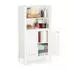 Relaxdays LAMELL Badezimmerschrank mit Lamellen, Bambus, weiß, 2 Fächer (10020919_0)