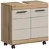 xonox.home Scout Waschbeckenunterschrank auf Rollen, Holzwerkstoff, Kaschmir/Eichefarben, 60x60x34cm