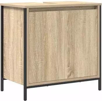 vidaXL Badezimmerschrank mit Waschbecken Sonoma-Eiche 60x34,5x60cm