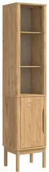 vidaXL FLORO Badezimmer-Hochschrank mit Regal, Kiefer massiv, wachsbraun, 35x30x160cm (42011239)