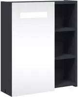 vidaXL Spiegelschrank mit LED-Beleuchtung Grau 45x13x52 cm