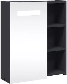 vidaXL Badezimmer-Spiegelschrank mit LED-Beleuchtung, grau, 45x13x52cm (357966)