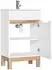 Lomado SOLNA-56 Waschtischunterschrank mit Keramik-Waschbecken, hochglanz weiß Wotaneiche, 52x85x40cm (LA56-SOLNA-56-SET2)