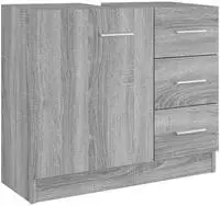 vidaXL Waschbeckenschrank Grau Sonoma 63x30x54 cm Holzwerkstoff