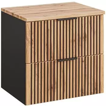 Lomado XANTEN-56 Waschtischunterschrank 60cm anthrazit Wotaneiche (XANTEN-56)