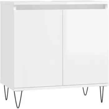 vidaXL Badezimmerschrank hochglanz wei&szlig; 58x33x60cm Holzwerkstoff (831582)