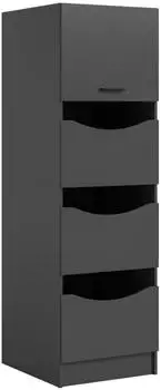 xonox.home Free Badezimmerschrank 3 T&uuml;ren, 1 Klappent&uuml;r, anthrazit (60x68x196cm)