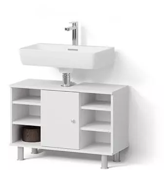 Livinity Fucino Waschbeckenunterschrank wei&szlig;, Holzwerkstoff, 80x54x32cm (52576)