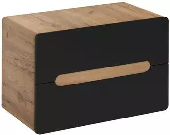 Lomado New-Luton Waschtischunterschrank 80cm, seidenmatt anthrazit/Wotan Eiche, 2 Schubk&auml;sten